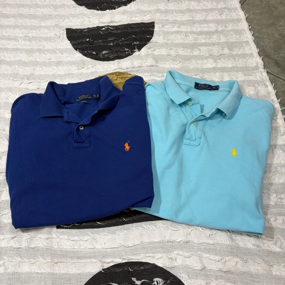 Polo Ralph Lauren Custom Fit Polo Shirt Mens XL Short Sleeve Bundle Of 2 Casual - Picture 1 of 9